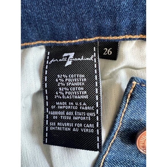 7 For All Mankind Womens Ankle Skinny Jeans Blue Denim Size 26 - Picture 5 of 15